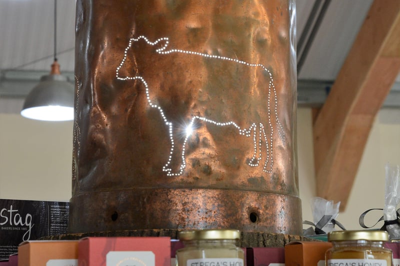 A specilally created lamp is a feature of the farm shop.