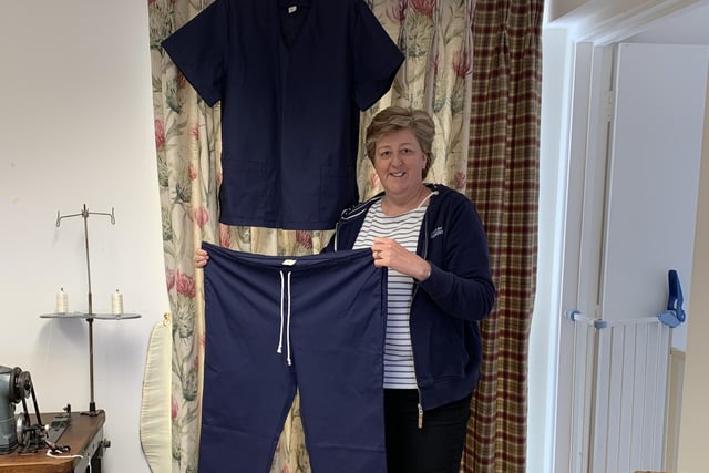 Fiona O'Connor has been sewing scrubs for the NHS
