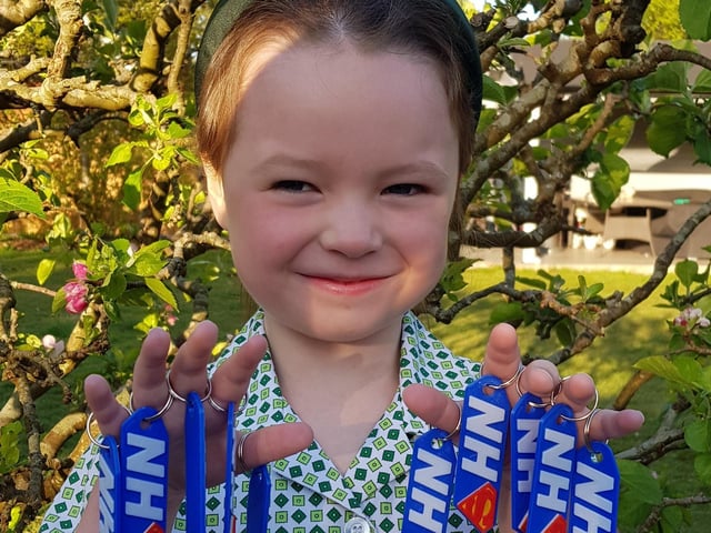 Five-year-old Freyja Greig is making and selling hero keyrings to raise fund for the NHS