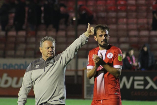 John Yems and Jack Powell thank the fans after the game