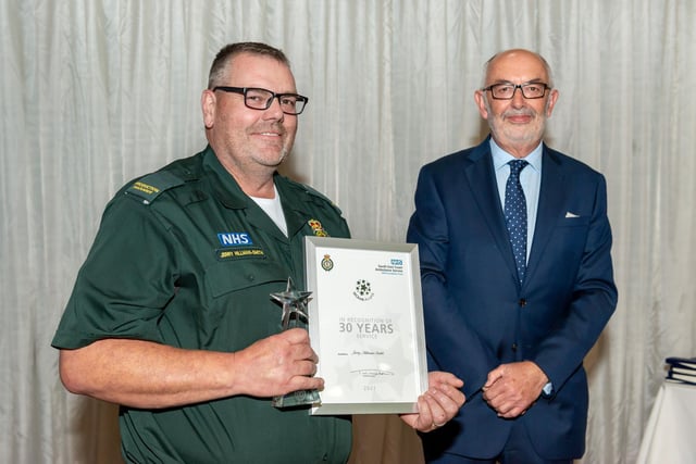 Jerry Hillman-Smith, a production manager from Burgess Hill, was awarded for 30 years’ NHS service.