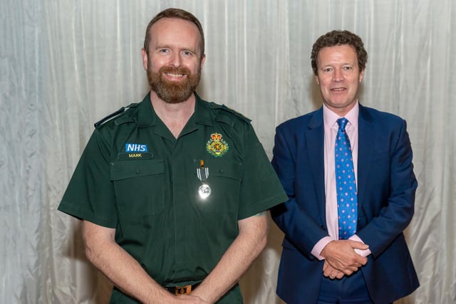 Mark Young, a paramedic practitioner from Gatwick, was awarded a Queen’s Medal for Long Service and Good Conduct.