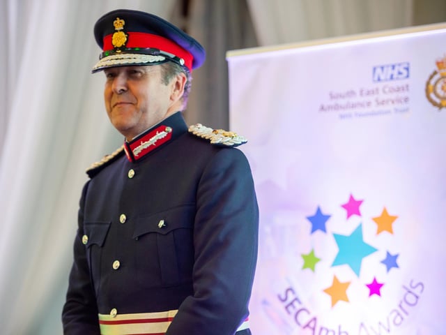 Andrew Blackman, Lord-Lieutenant of East Sussex, at the South East Coast Ambulance Service NHS Foundation Trust awards.