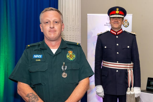 Carl Marshall, a paramedic from Polegate, was awarded a Queen’s Medal for Long Service and Good Conduct.