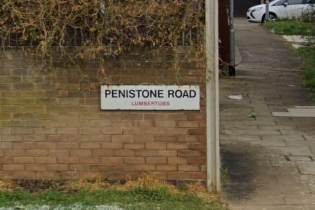 Penistone Road situated in Lumbertubs, Northampton. That must have been deliberate, surely!