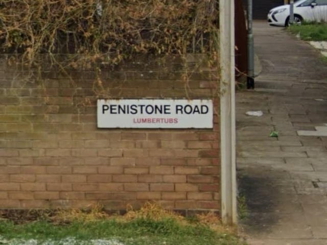 Penistone Road situated in Lumbertubs, Northampton. That must have been deliberate, surely!