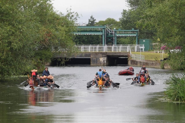 Northampton's Dragon Boat Race takes place on the Nene at Midsummer Meadow in 2011