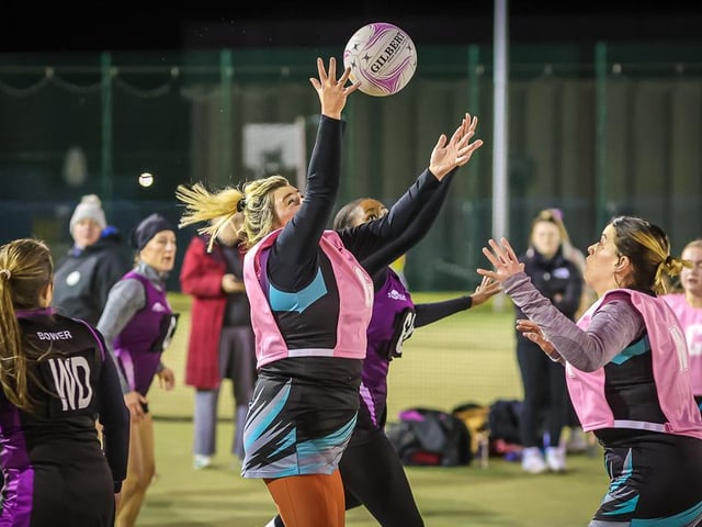 Boston Netball League action. Photo: David Dales