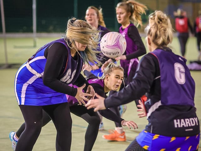 Boston Netball League action. Photo: David Dales