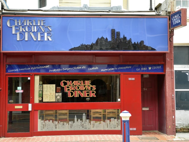 Charlie Browns, Seaside Road, is a well-established restaurant serving American food with generous portions. It has a homely, cosy atmosphere.