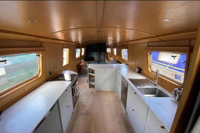 Skylarking is 60ft long x 10ft wide. She is fitted with a Canaline 52HP diesel inboard engine and has 2 + 2 berths (so, 4 then). She was built by Collingwood Boats in 2016 and her galley includes a Hotpoint double oven, Hotpoint dishwasher & Bosch washing machine & Beko fridge. She's got it going on. Call 01234 351931