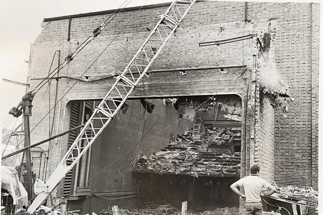 Demolition of the cinema in Horsham September 1982