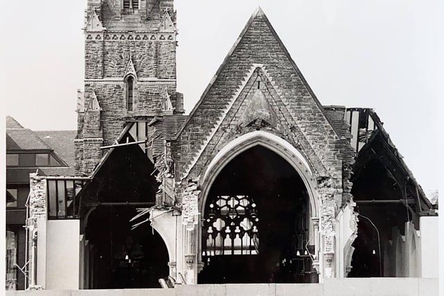 St Mark's Church in Horsham being taken down