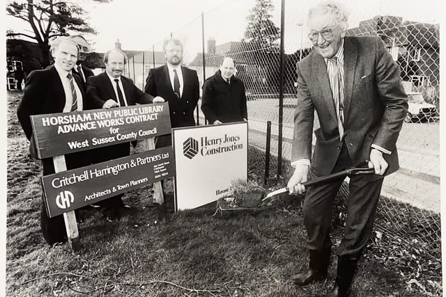 Work begins on Horsham's new library in April 1988