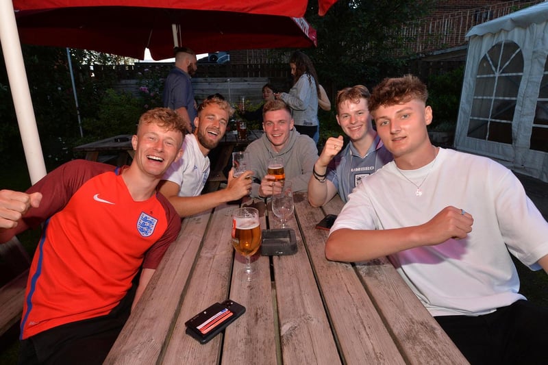 Fans toast the England victory at the Royalist pub on Western Avenue in Market Harborough.