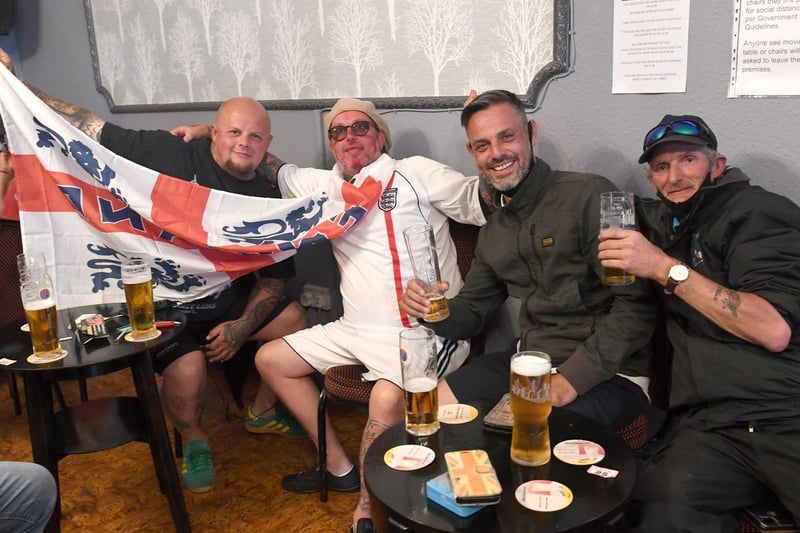 Flying the flag at the New Park Club in Skegness (from left) Danny Dykes, Wayne Green, John Savage and John Heald.