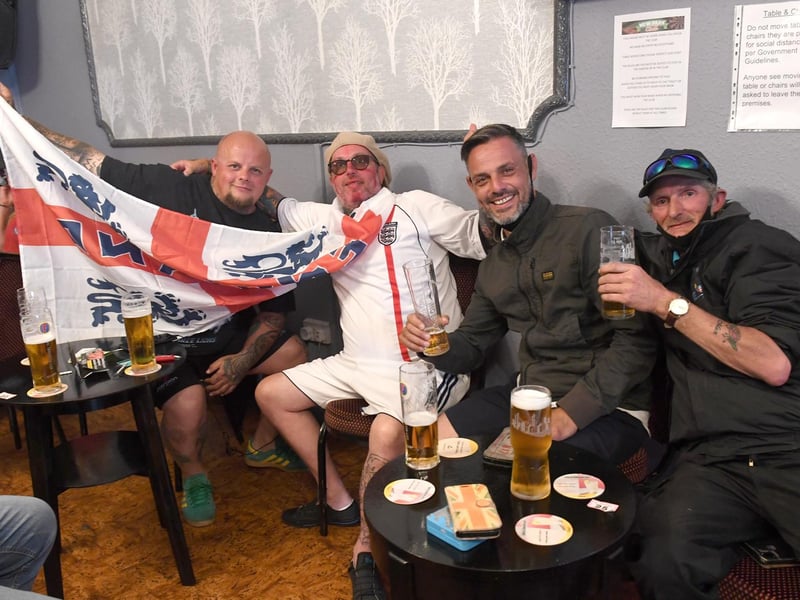 Flying the flag at the New Park Club in Skegness (from left) Danny Dykes, Wayne Green, John Savage and John Heald.