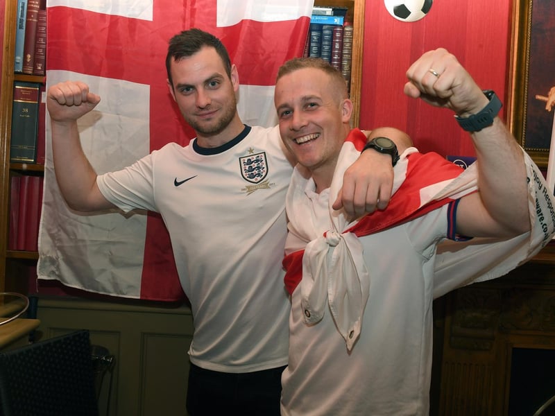 Full of hope at Churchills Wine & Sports Bar are Nick Hardwick and Martyn Hardiman.