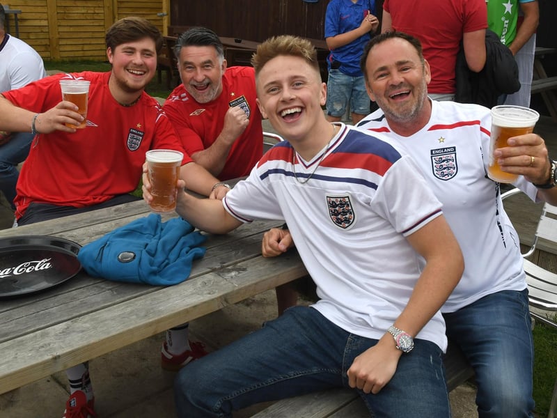 Supporters at the  Lumley Bar-Restaurant in Skegness (from left) Hanley Cooper, Eliot Cooper, Declan Hawkins and Mark Hawkins.