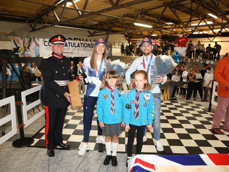 The pair were presented with gifts