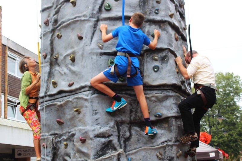 The climbing wall at the Health and Wellbeing day. Picture: Burgess Hill Town Council.