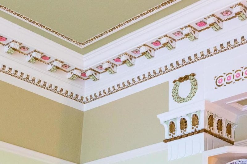 Some of the decorated borders around the ceiling. Photo by Fine and Country
