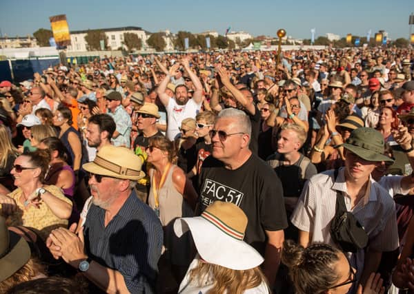 A crowd of people