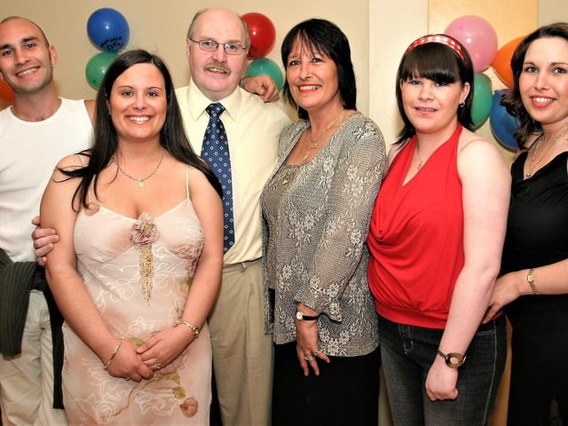 Mickey Kelly celebrating with family.