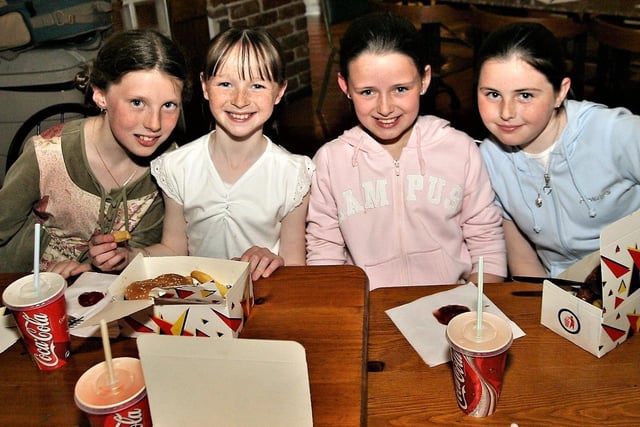 Birthday girl Rachel McCallion pictured with some of the girls at her birthday celebrations.