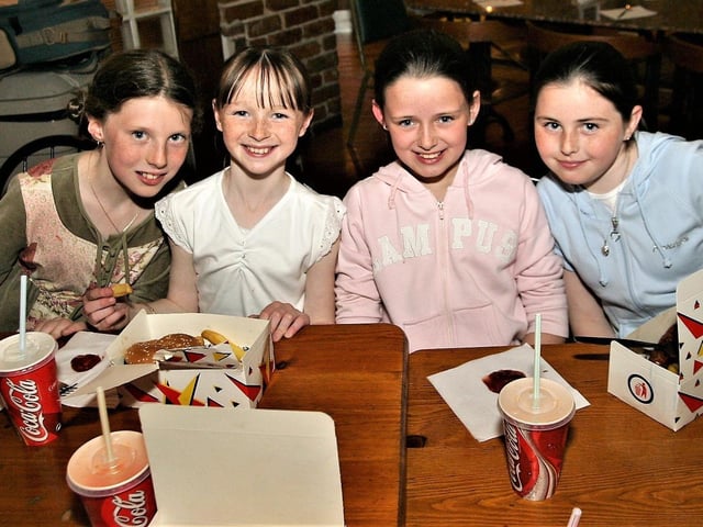 Birthday girl Rachel McCallion pictured with some of the girls at her birthday celebrations.
