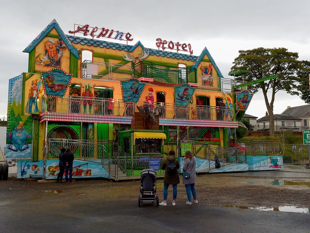 The Alpine Hotel at the Chateau Le Fear Derry Halloween funfair in Ebrington Square. DER2142GS - 038