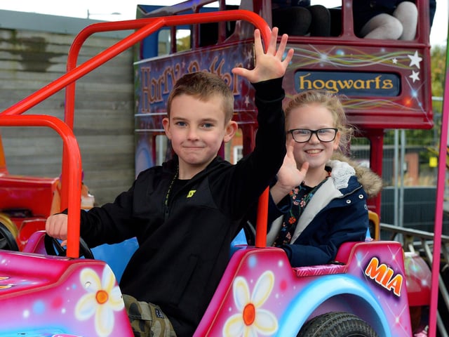 Mitchel Thompson and Mia Cassely had a good time at the Chateau Le Fear Derry Halloween funfair in Ebrington Square. DER2142GS - 033