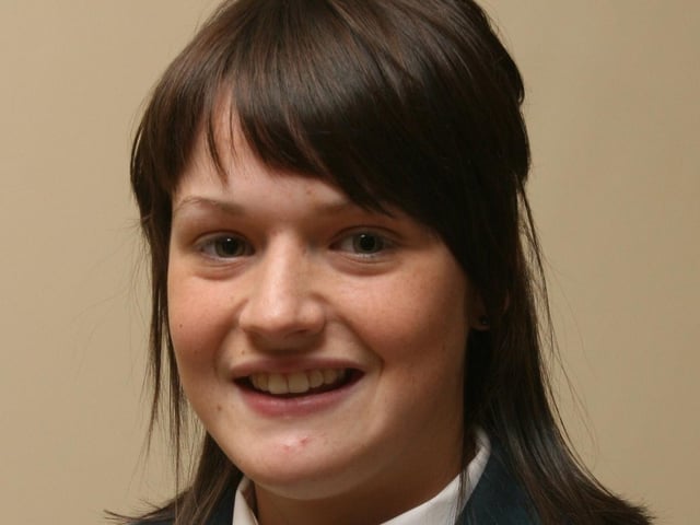 Thornhill College student Emma O'Kane, who obtained 12A* in her recent GCSE results. Emma was awarded 2nd place overall in Northern Ireland and runner-up in the Burke Memorial prize 2006. She is presently studying Biology, Chemistry, Physics and Mathematics at A-Level.  (2011T27).