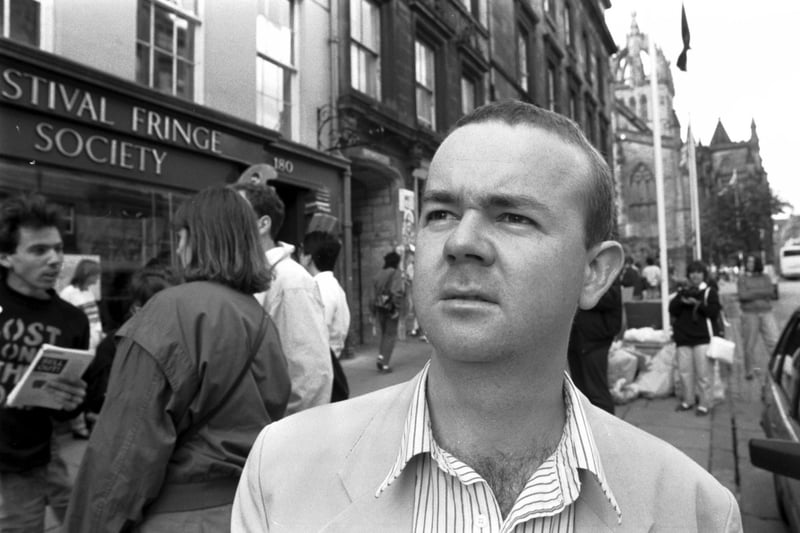 Ian Hislop, editor of the satirical magazine Private Eye, was in the Capital to review the Edinburgh Festival in August 1989. Mr Hislop is pictured outside the Festival Fringe Society in the Royal Mile.