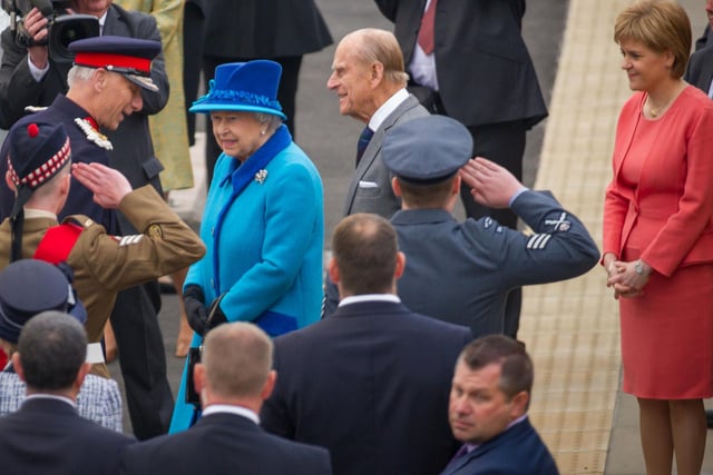 The Queen was met by local dignitaries at Newtongrange Train Station.