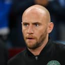 Interim Hibs boss David Gray looks on during the second leg of the Europa Conference League play-off tie against Aston Villa at Villa Park. Picture: Clive Mason / Getty Images