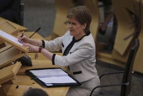 First Minister Nicola Sturgeon during First Minister's Questions at the Scottish Parliament in Holyrood.