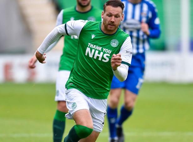 Hibernian's Martin Boyle during the Scottish Premiership match against Kilmarnock at Easter Road on August 01, 2020, in Edinburgh, Scotland. (Photo by Rob Casey / SNS Group)