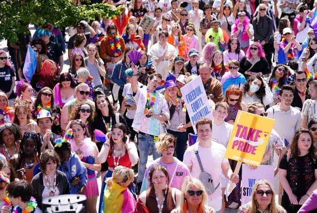 Participants taking part in the Pride Edinburgh 2022 event in Edinburgh