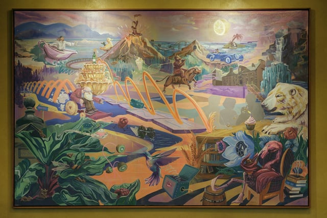 A large-scale artwork by Leith-based painter and muralist Shona Hardie also adorns the walls. Commissioned especially for the refurbishment, the piece, Endless Discoveries, Infinite Adventures, features images inspired by almost 50 of the Society’s evocative bottle names which focus on flavour, such as chocolate mice nibbling rhubarb and burnt toast in a bookshop.