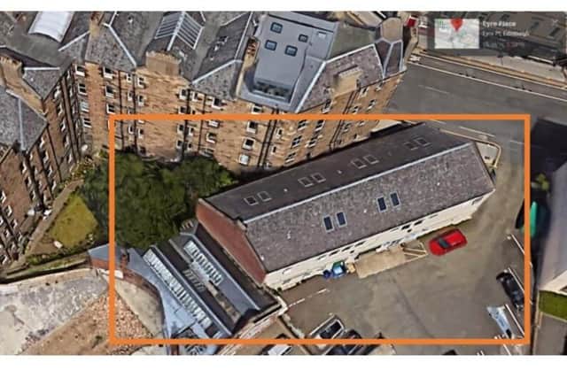 The buildings highlighted in orange were 'removed' for the calculations about sunlight, creating a 'false gap' for more light to reach the tenements.