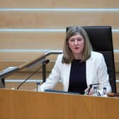 Presiding Officer Alison Johnstone says the new rules for the public attending First Minister's Questions are "deeply regrettable".  Picture: Russell Cheyne/PA Wire
