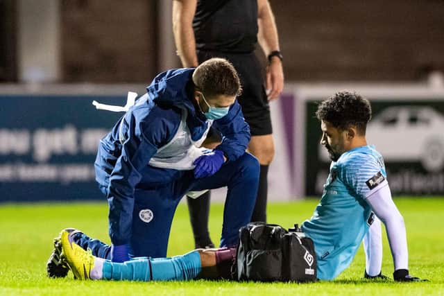 Josh Ginnelly is a major doubt for the Hibs game after picking up a thigh injury at Arbroath. Picture: SNS