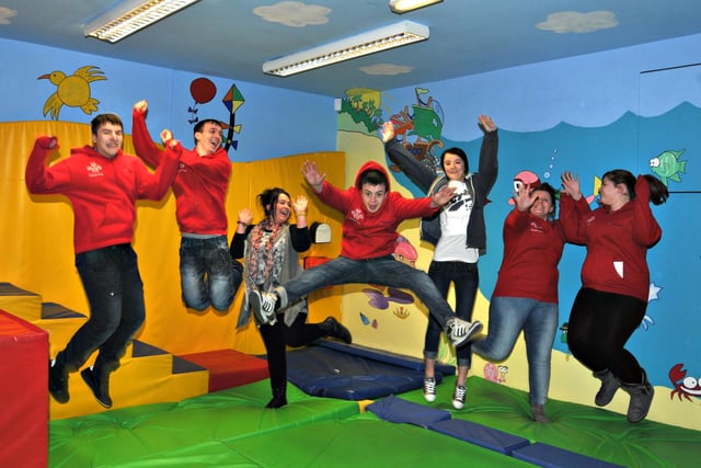 Pennywell Princes Trust students celebrating their work painting the soft play area at Pennywell Community Centre in 2012. Pictured left to right are Scott Sidney, Ashley Ritchie, Gavin Todd, Stephanie Hopper, Jade Smith and Amber Jolliff.