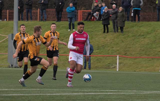 Errol Douglas demonstrated his quality with a double in last weekend's 3-0 win over Auchinleck Talbot [Pic: Andrew MacPherson]