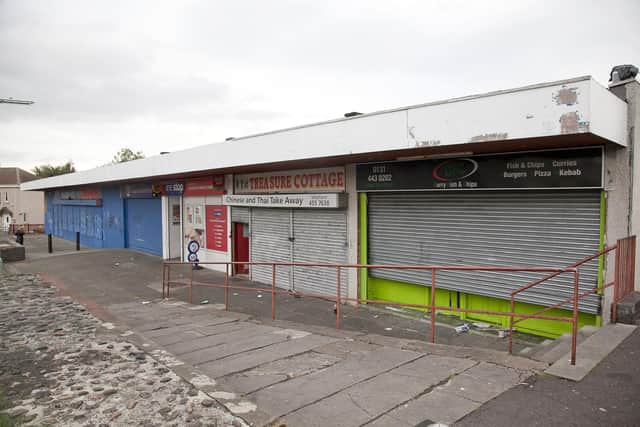 Saughton Mains Gardens shops which could be converted into flats
