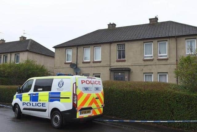 Police Scotland sealed off Margaret Grant's house after she was targeted by callous Stewart.