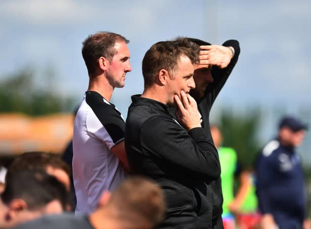 FC Edinburgh boss Alan Maybury and assistant Mark Kerr are striving for promotion.