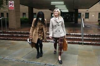 Former Blue Peter presenters Diane-Louise Jordan leave court after giving evidence