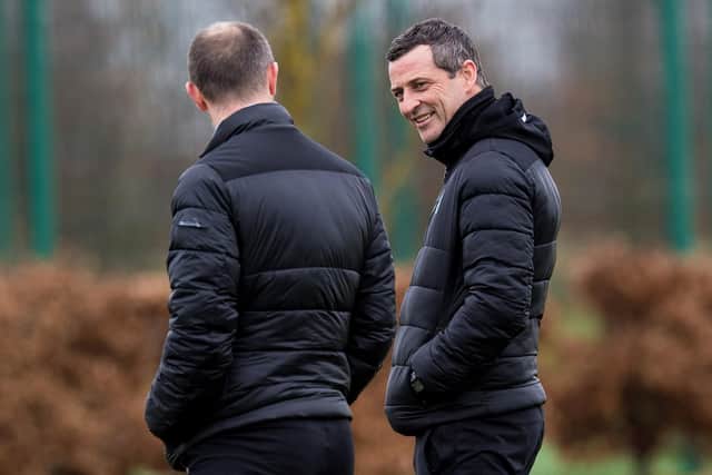 Hibs manager Jack Ross wants his players to remember that they still have advantage in race for third place finish, despite recent defeat. Photo by Ross Parker / SNS Group